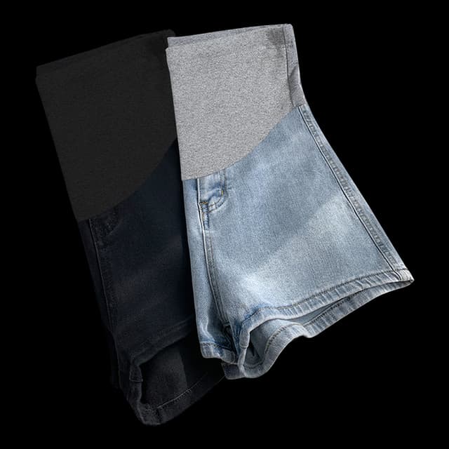 주간 고양이 품질 임산부 데님 짧은 바지 신축성 빅 사이즈 루즈핏 레깅스 여름 드레스 다용도 임산부 반바지