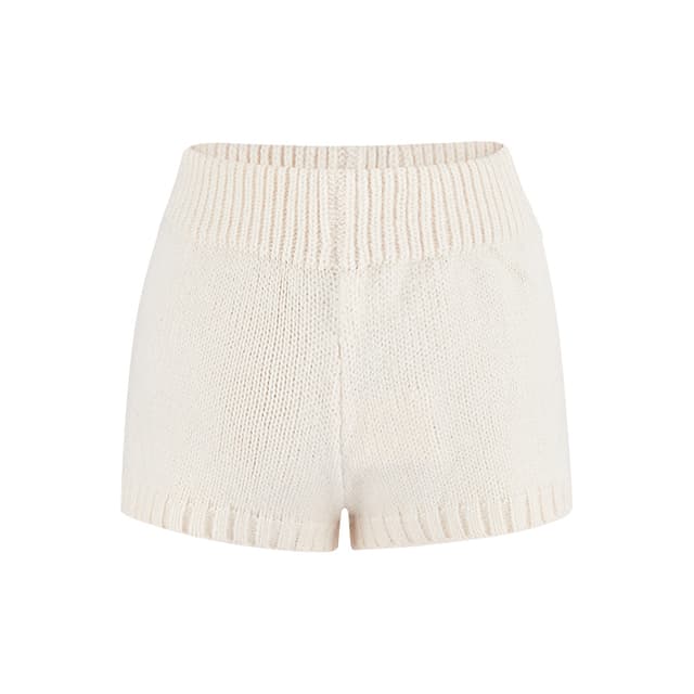 실사 가을 겨울 미니멀리즘 다용도 니트 반바지 스트레이트 루즈핏 캐주얼 바지 털 의류