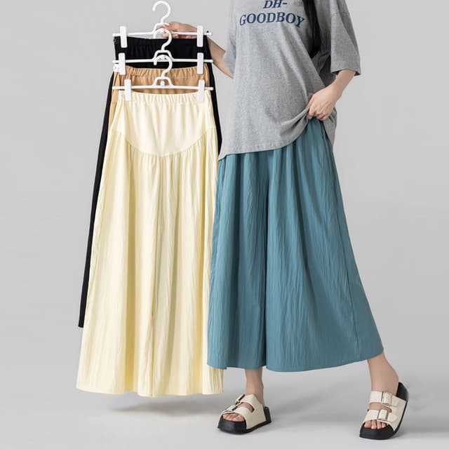 3x 실사 2026 임산부 봄 여름 섹션 넓은 다리 야마모토 바지 작은 키 긴 바지 루즈핏 다용도 복부 지지 바지 9부 바지