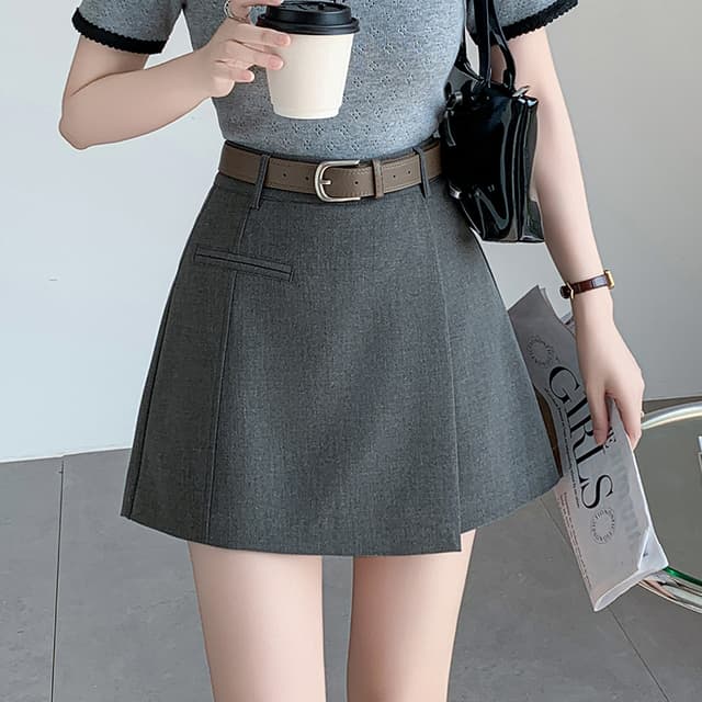 캐주얼 짧은 바지 여성 2026 봄 여름 정장 한 마디 치마바지 하이웨이스트 넓은 다리 부츠 팬츠 외출용 반바지 여성