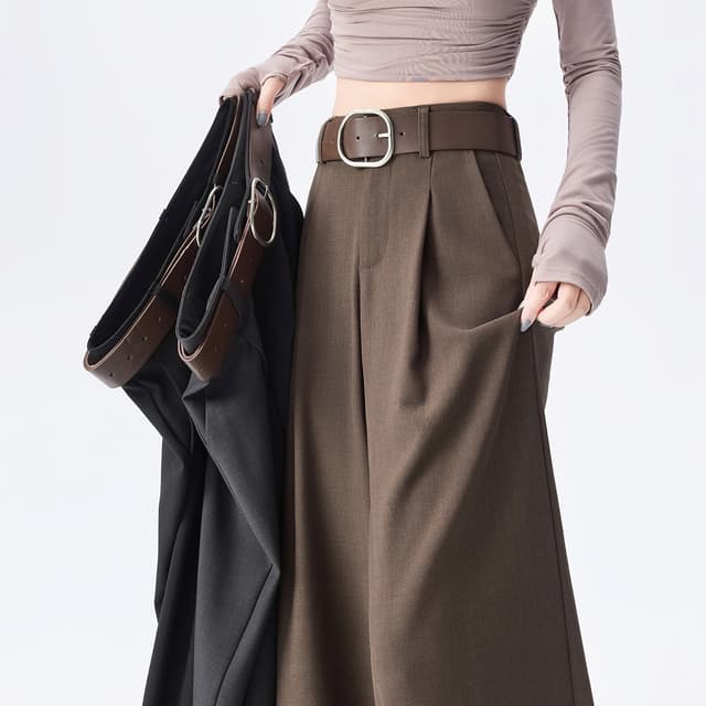검정색 정장 9 포인트 와이드 레깅스 바지 2026 봄 여름 하이웨이스트 슬림해 보이는 고급 센스 도루 센스 패션 캐주얼 롱 바지