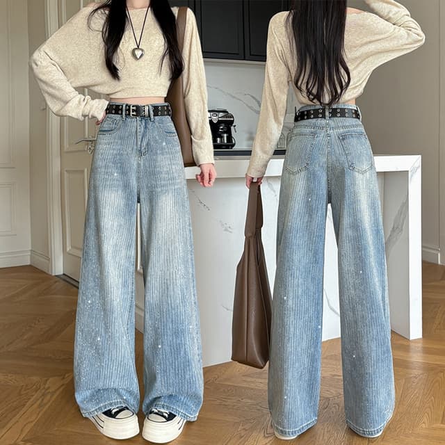 실사 Gypsophila 핫픽스 와이드 레깅스 바지 2026 봄 핫걸 바람 패션 다용도 슬림해 보이는 부드럽다 편안함 바닥 청소 바지