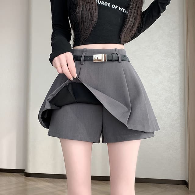 2026 봄 여름 새로운 하이웨이스트 다용도 출퇴근 정장 플리츠 스커트 반신 스커트 미니 스커트 바지 여성