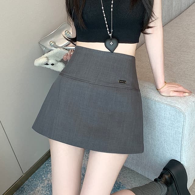 실사 2026 봄 하이웨이스트 슬림해 보이는 핫걸 싱글 측면 트임 디자인 회색 정장 한 마디 타이트 스커트 반신 스커트 치마바지