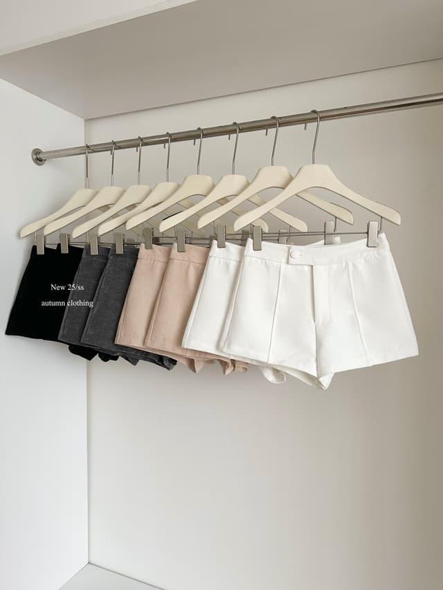 안녕하세요. 팬 팬 입소문 핏 스타일 클래식 다용도 작은 단어 버전 반바지 슬림해 보이는 품격 캐주얼 바지 여성 가을 겨울