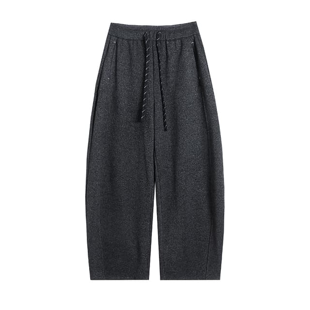 실사 겨울 새로운 털이 있고 두꺼운 양모 넓은 다리 모통이 칼 바지 패션 다용도 도루 센스 캐주얼 바나나 바지