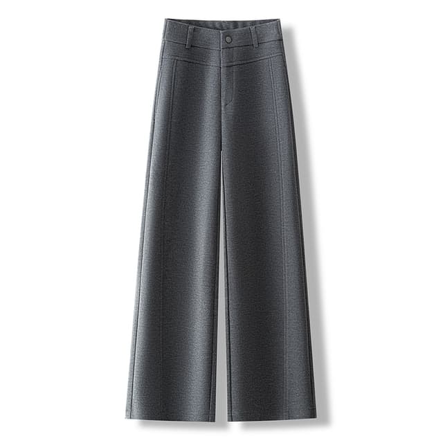 신용 훌륭함 실사 좁은 에디션 와이드 레깅스 바지 가을 겨울 2025 새로운 털이 있는 보온 하이웨이스트 스트레이트 정장 바지