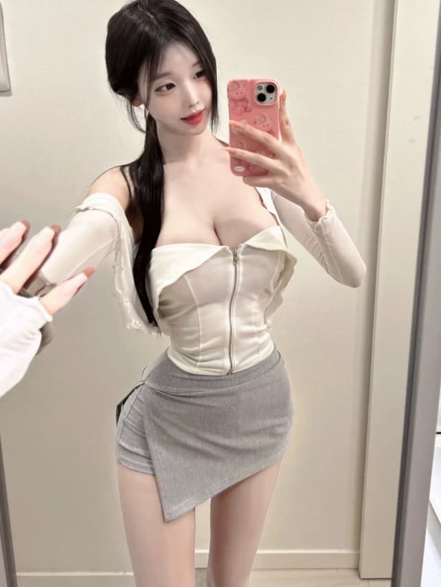 한국 동대문 신제품 슬림 스플릿 바지 섹시한 높은 허리 단색 엉덩이 짧은 스커트